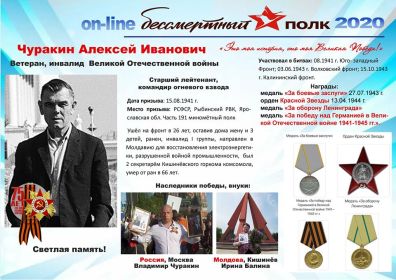 Баннер в Бессмертный полк Молдовы 2020 on-line