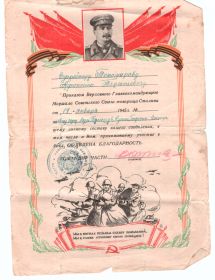Благодарность от 19 января 1945 г За овладение городами Лодзь, Кутно, Томашов, Гостынин и Ленчица