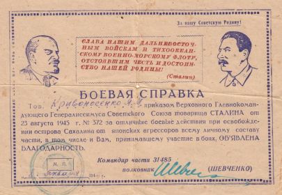 Боевая справка