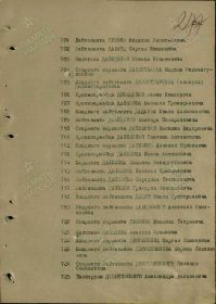 Списочный состав награждаемых Орденом &quot;Красная Звезда&quot; (п. 724) 04.05.1945 г.