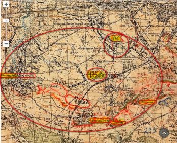 Карта оперотдела штаба фронта Киев 175сд на сент1941 от Белгородки до Тарасовки-Юровка-Гатное