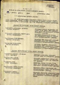 приказ о награждении орденом Отечественной войны 1 степени. стр.1