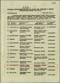 Акт вручения медалей За Победу над Германией от 11.09.1945 (стр. 01)