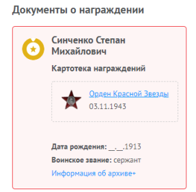 картотека награждений