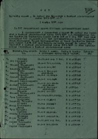 Акт вручения медали &quot;За Победу над Германией&quot; от 01.11.1945 по 417 гвардейскому артил. полку