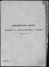 Обложка Алфавитной книги 218 ОМСБ