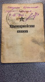 Красноармейская книжка Бояршина Евгения Александровича