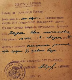 Справка о ранение