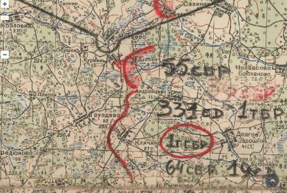 11. Карта расположения 331 СД  с 1.03-09.03.1942