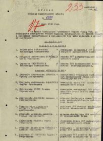 Наградной лист