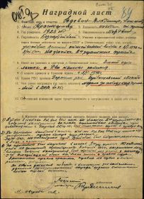 Вдовин Владимир Александрович Орден Отечественной войны I степени  Наградной документ Дата рождения: __.__.1925 Дата поступления на службу: 05.01.1943 Место призыва: Борский РВК, Куйбышевская