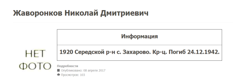 Информация на сайте герои-Данилов.ру