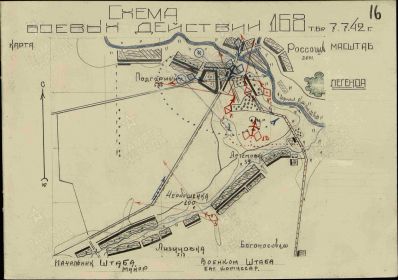 Схема боевых действий бригады за 07.07.1942г.