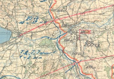 Карта положения 286 СД в апреле 1945г.