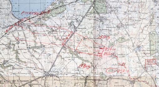 26 Схема-приказ полкам 184 СД. Выдвижение на исходный рубеж для атаки к 10:00 16 марта 1945 г