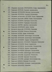 Строка в наградном списке