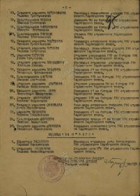 Строка в Приказе о награждении орденом «Славы III степени» (28.01.1945)