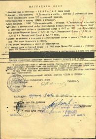 Наградной лист