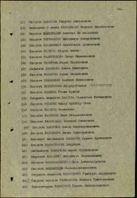 Приказ подразделения №: 223/131 от: 06.11.1947