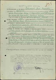 Наградной лист (Орден Славы III степени)