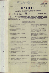 Приказ войскам Южного фронта от 30 января 1943 года № 11/Н