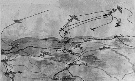 схема воздушного боя 24.08.1944г.