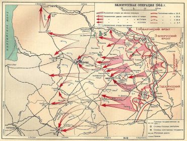 Карта "Белорусская операция 1944 года"