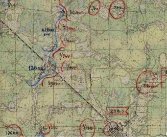 Расположение частей 259 стрелковой дивизии с 25 по 30 ноября 1941г.