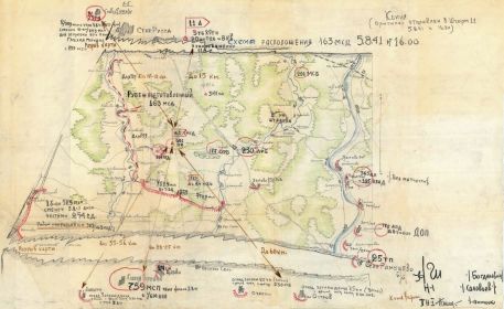 Расположение частей 163 дивизии на 05 августа 1941г.