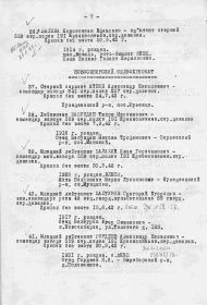 Список пропавших без вести Новосибирского облвоенкомата