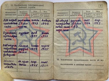 Ксерокопия военного билета НМ № 2653261 стр.4-5