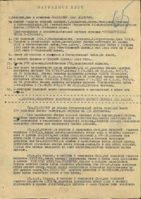 Наградной лист на орден "ОТЕЧЕСТВЕННОЙ ВОЙНЫ" 2 СТЕПЕНИ.