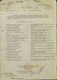 Наградной лист