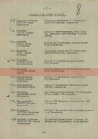 Наградной лист 1945г.