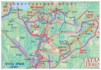 Карта боёв под Киришами во время Тихвинско-Киришской фронтовой наступательной операции