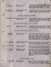 Строка в наградном списке на награждение орденом "АЛЕКСАНДРА НЕВСКОГО".