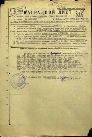 Наградной лист