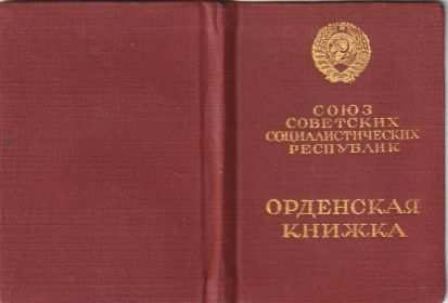 Орденская книжка А.Е.Романова