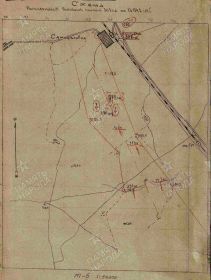 Схема положения частей 308 стрелковой дивизии на 16 сентября 1942г.