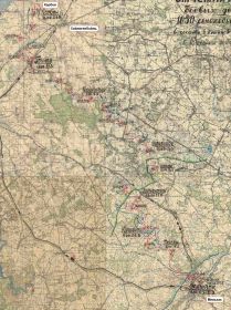 Схема боевого пути полка в феврале-марте 1945г.