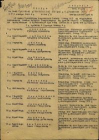 Приказ подразделения №: 26/н от: 09.11.1943 Издан: 9 габр 5 артд РГК Центрального фронта