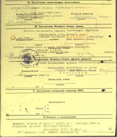 наградной лист на орден Александра Невского-2 сторона