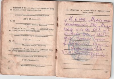 военный билет 11-12стр