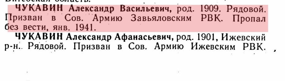 Запись в печатной книге Памяти