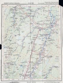 Карта района боевых действий на Волховском фронте в 1942 г