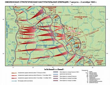 Смоленская стратегическая наступательная операция 7 августа - 2 октября 1943 г. Схема