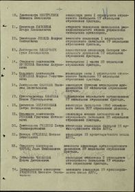 Строка в наградном списке на награждение орденом "КРАСНАЯ ЗВЕЗДА".