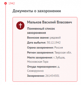 Информация с сайта Память народа