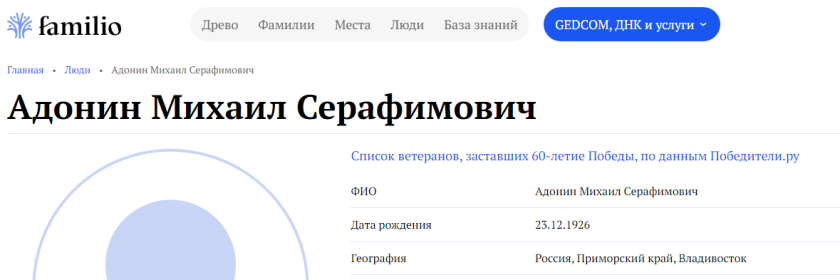 Информация с сайта Победители
