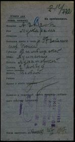 Первая мировая война. Мухарям-Гали сын Азиса Абитова 1885 гр.